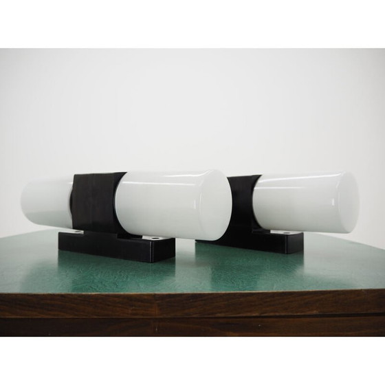 Image 1 of Pair of vintage wall lamps in bakelite and glass, Czechoslovakia 1950