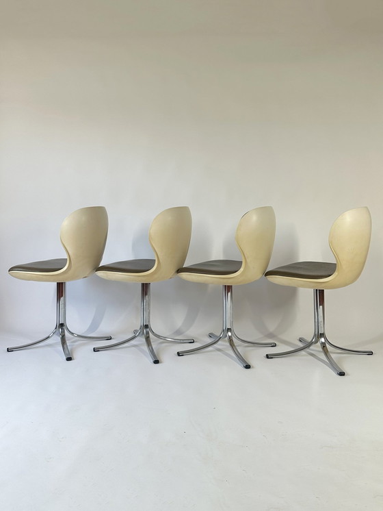 Image 1 of Set Of 4 Martin Stoll Model 7105 Dining Chairs For Giroflex, 1975