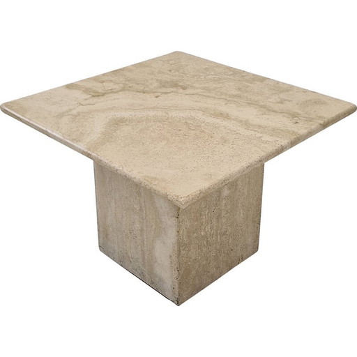 Italian vintage coffee table in travertine, 1980s