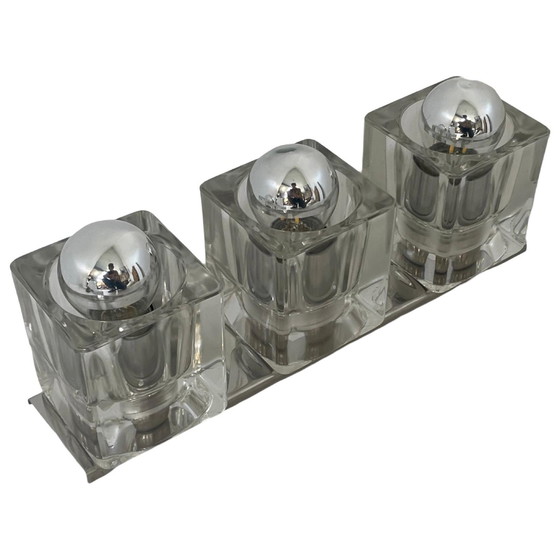 Image 1 of Space Age Wall mounted lamp with three glass cubes