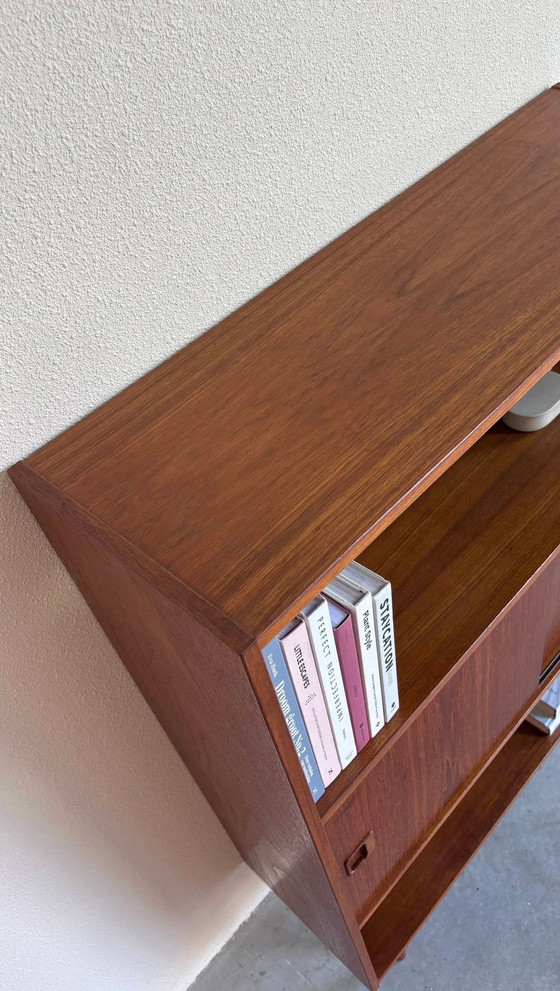 Image 1 of Bookcase With Sliding Doors Teak