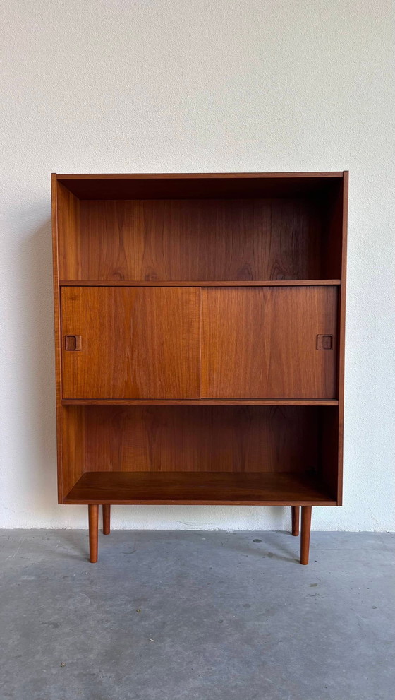 Image 1 of Bookcase With Sliding Doors Teak