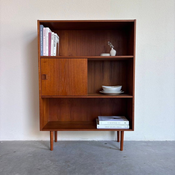 Image 1 of Bookcase With Sliding Doors Teak