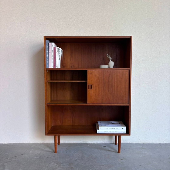 Image 1 of Bookcase With Sliding Doors Teak