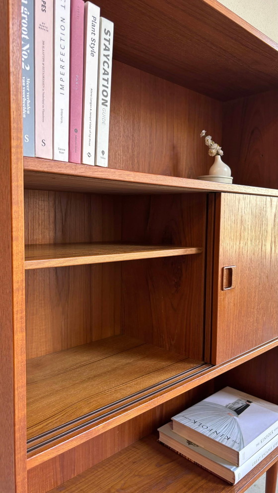 Image 1 of Bookcase With Sliding Doors Teak