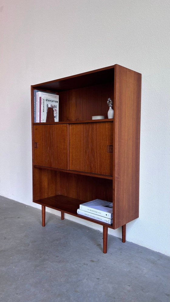 Image 1 of Bookcase With Sliding Doors Teak