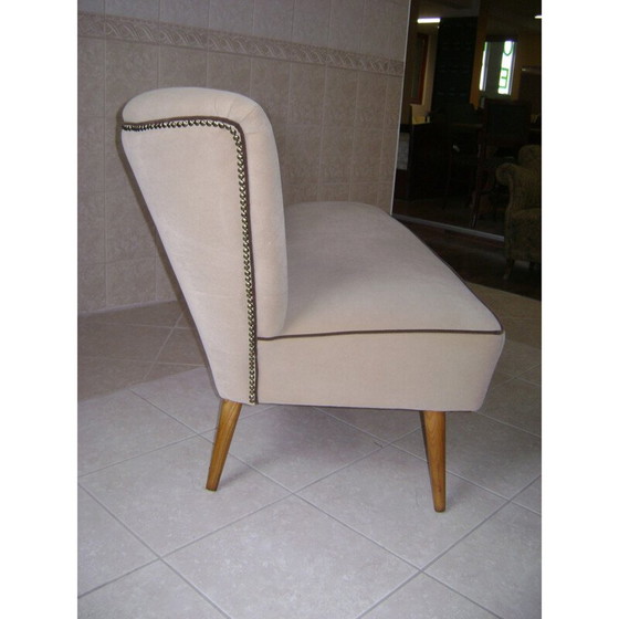 Image 1 of Restored light beige club sofa - 1950s