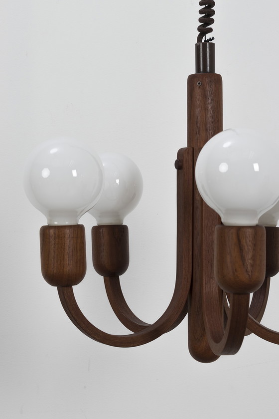 Image 1 of Mid Century Domus hanging lamp teak