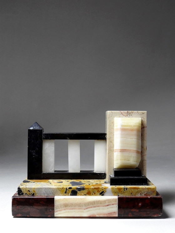 Image 1 of Solitaire Book Greenhouse Art Deco Modernist Marbles And Onyx 1920-1930