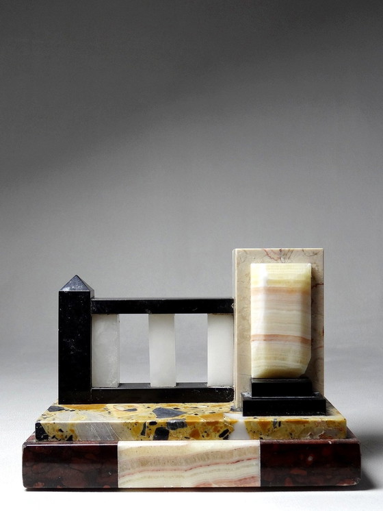 Image 1 of Solitaire Book Greenhouse Art Deco Modernist Marbles And Onyx 1920-1930