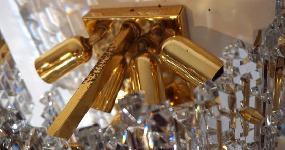 Image 1 of Set Of 2 Kinkeldey Hollywood Regency Waterfall Crystal Glass Wall Lights, 1970