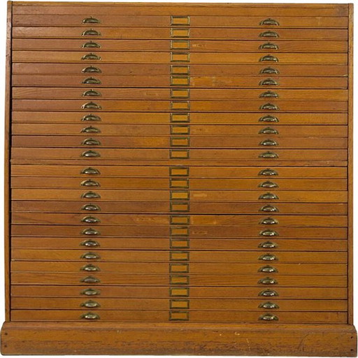 Vintage oak filing cabinet with several drawers, 1930