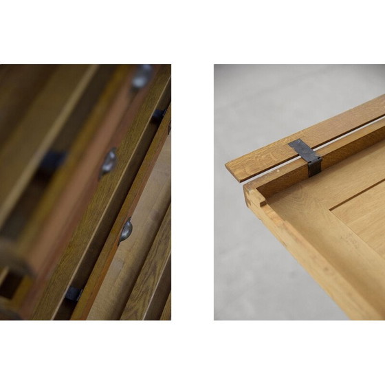 Image 1 of Vintage oak filing cabinet with several drawers, 1930