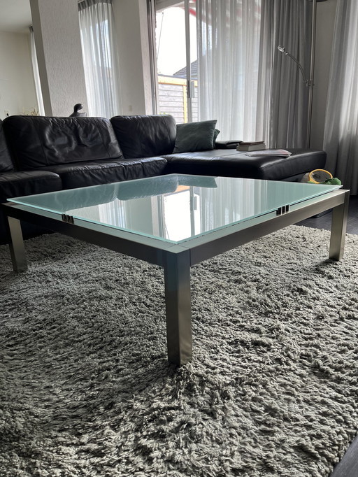 Sandblasted Glass Coffee Table