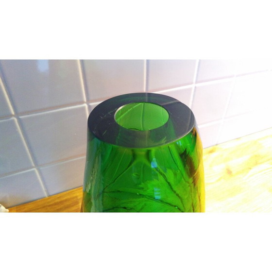 Image 1 of Vintage green vase, Czechoslovakia 1970