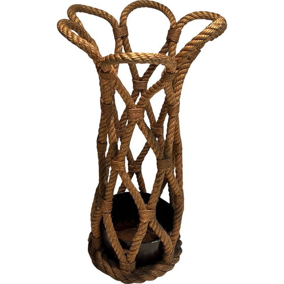 Image 1 of Vintage rope umbrella stand by Adrien Audoux and Frida Minet, France 1970