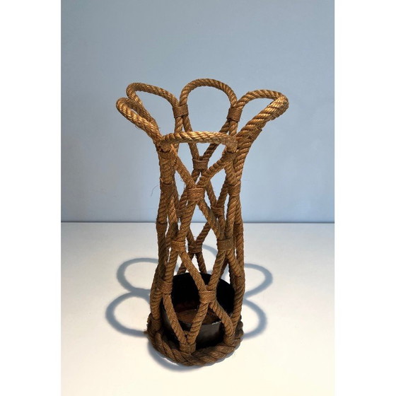 Image 1 of Vintage rope umbrella stand by Adrien Audoux and Frida Minet, France 1970