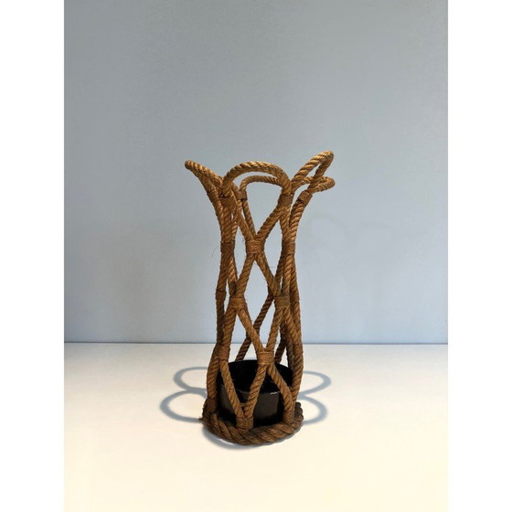Image 1 of Vintage rope umbrella stand by Adrien Audoux and Frida Minet, France 1970