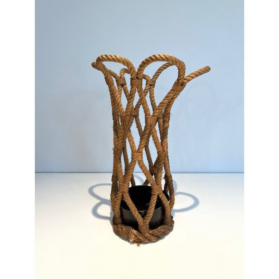 Image 1 of Vintage rope umbrella stand by Adrien Audoux and Frida Minet, France 1970