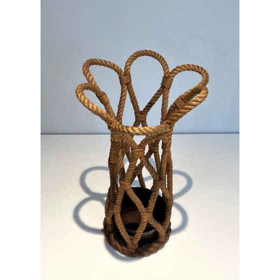 Image 1 of Vintage rope umbrella stand by Adrien Audoux and Frida Minet, France 1970