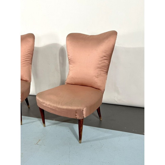 Image 1 of Pair of Italian fabric club armchairs, 1950s