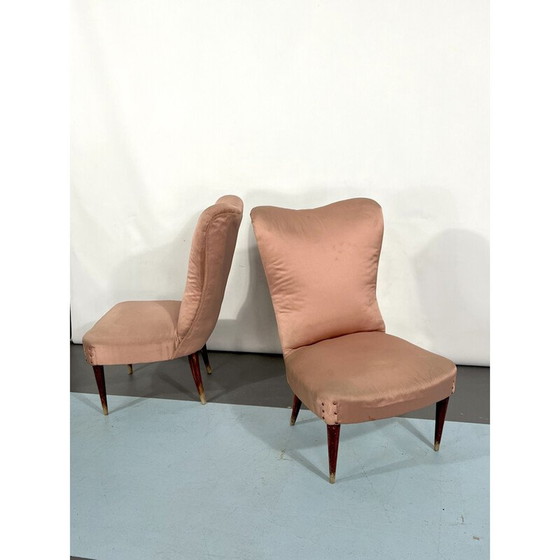 Image 1 of Pair of Italian fabric club armchairs, 1950s