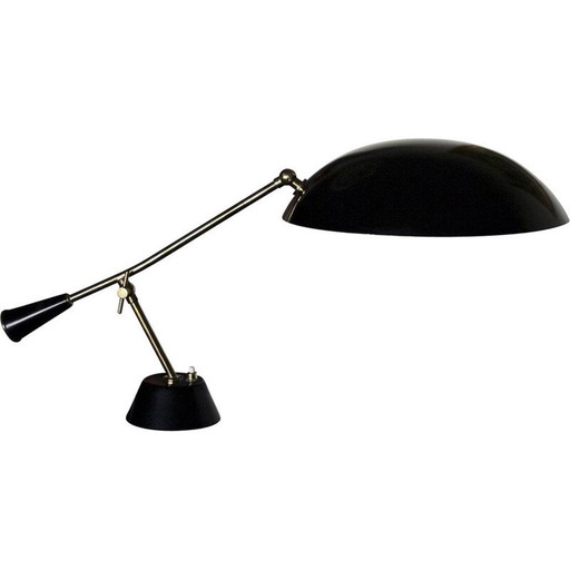 Vintage lamp in gilded brass by Bruno Gatta for Stinovo, Italy 1950