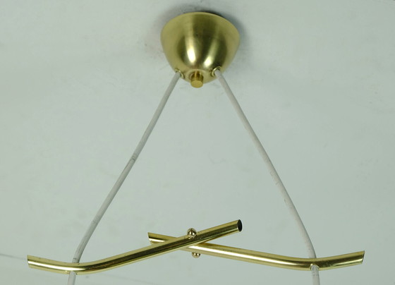 Image 1 of 1950s mid century 2-light mid century pendant