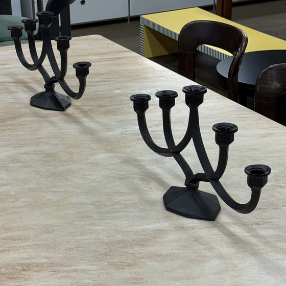 Image 1 of Cast Iron Vintage Candlestick From Giesserei Aachen