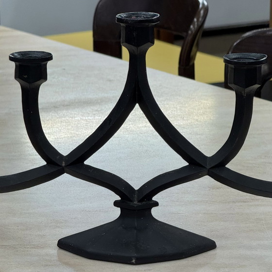 Image 1 of Cast Iron Vintage Candlestick From Giesserei Aachen