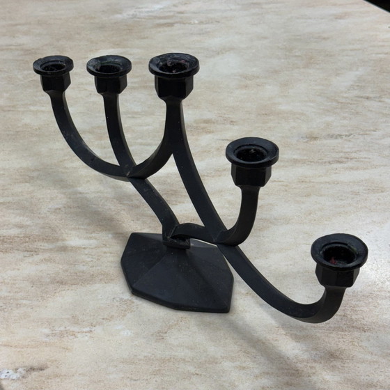 Image 1 of Cast Iron Vintage Candlestick From Giesserei Aachen