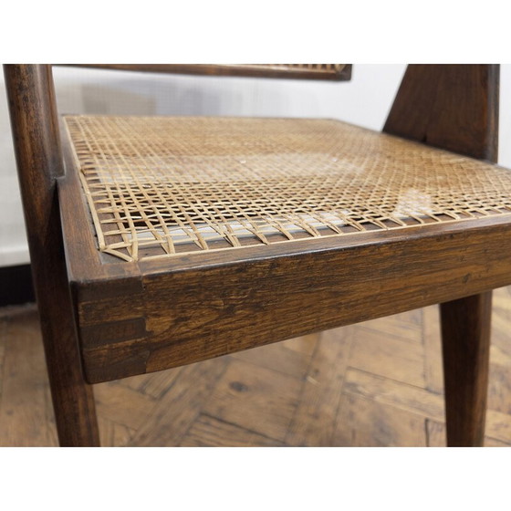 Image 1 of Chandigarh Vintage teak and canework office chair