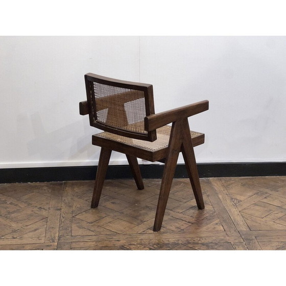 Image 1 of Chandigarh Vintage teak and canework office chair