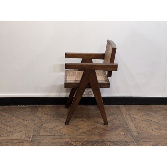 Image 1 of Chandigarh Vintage teak and canework office chair