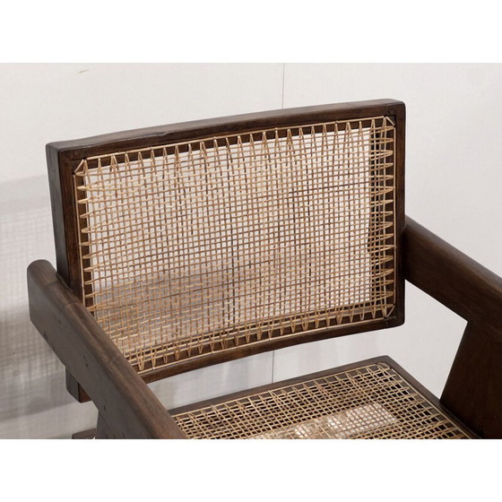 Image 1 of Chandigarh Vintage teak and canework office chair