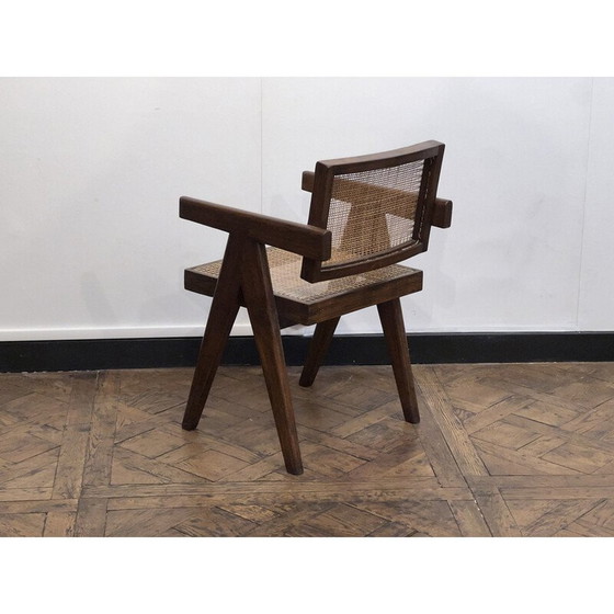 Image 1 of Chandigarh Vintage teak and canework office chair