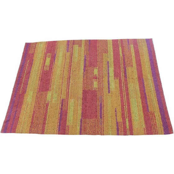 Image 1 of Alfombra geométrica multicolor vintage, República Checa, 1940