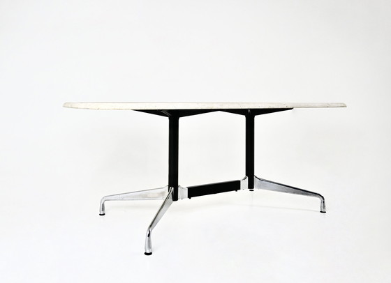 Image 1 of Travertine Dining Table By Charles & Ray Eames For Vitra, 1970S