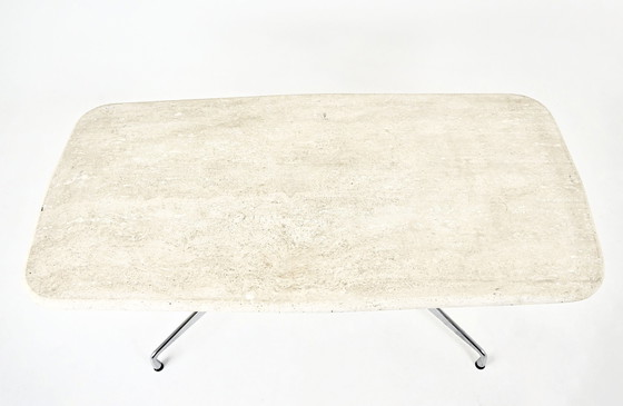 Image 1 of Travertine Dining Table By Charles & Ray Eames For Vitra, 1970S