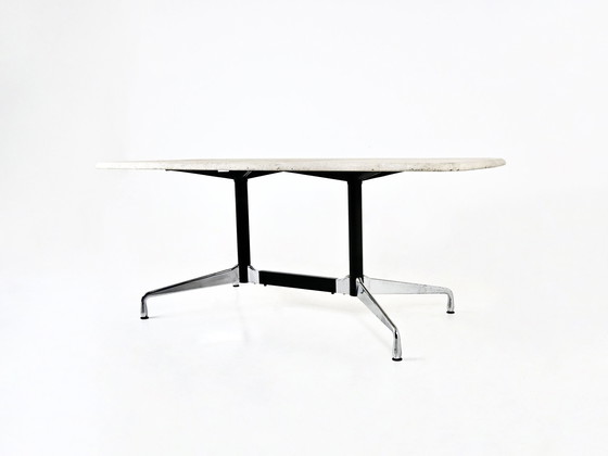 Image 1 of Travertine Dining Table By Charles & Ray Eames For Vitra, 1970S