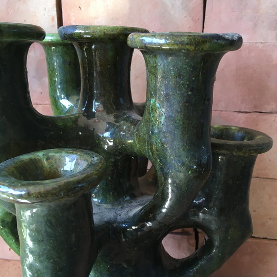 Image 1 of Tamegroute Pottery Candlestick