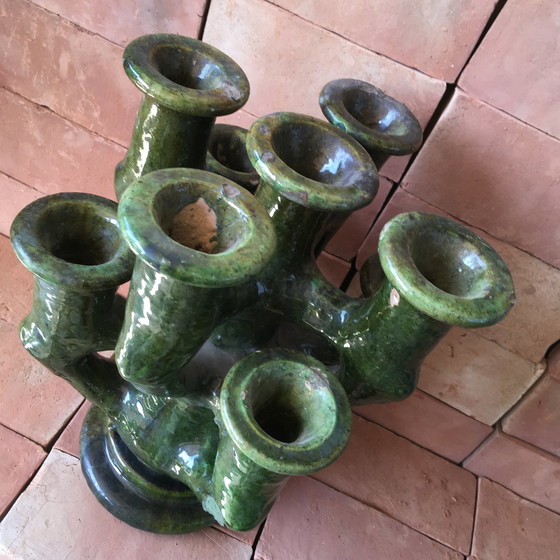 Image 1 of Tamegroute Pottery Candlestick