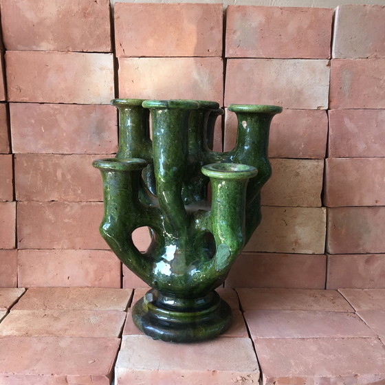 Image 1 of Tamegroute Pottery Candlestick