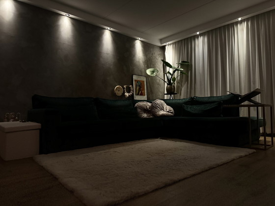 Image 1 of Green Velvet Corner Sofa