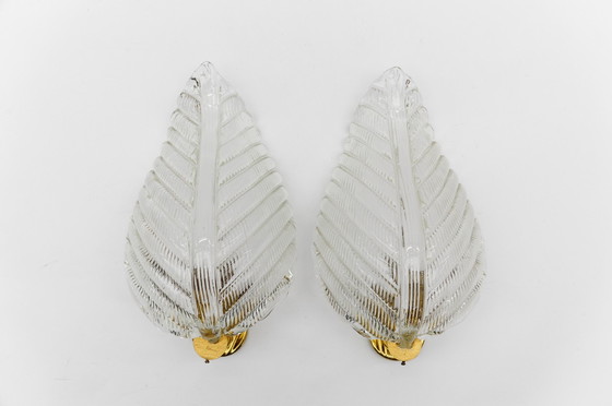 Image 1 of Midcentury Pair Of "Rugiodoso" Leaf Sconces