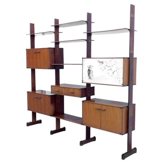 Image 1 of Vintage teak wall unit for Rb Italy, Italy 1950