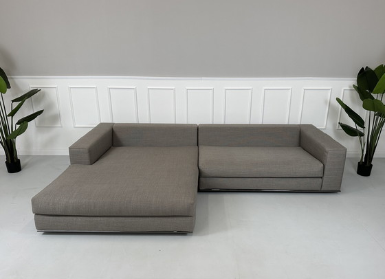 Image 1 of Minotti Hamilton sofa fabric couch + stool exhibition piece