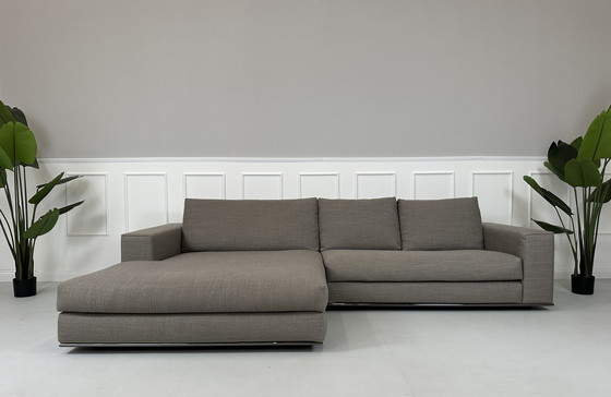 Image 1 of Minotti Hamilton sofa fabric couch + stool exhibition piece