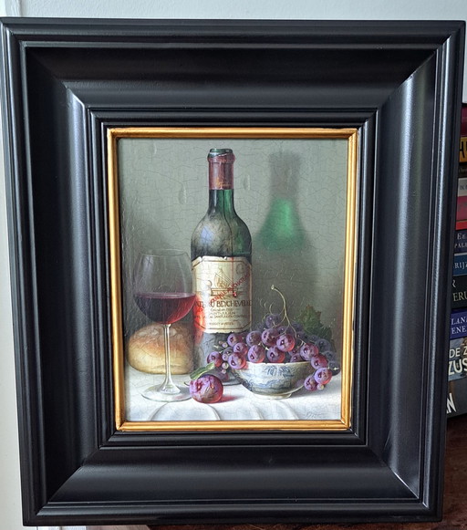 Still life with wine and grapes, Rob Ritchie