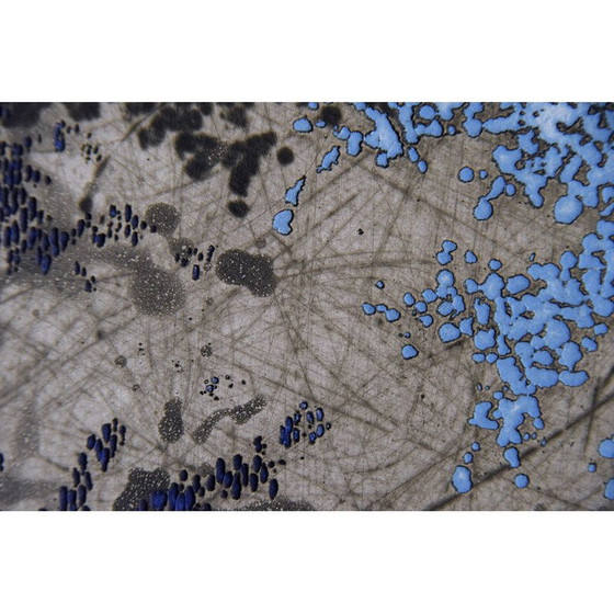 Image 1 of Serigrafia astratta vintage su polpa intrecciata di Yannick Ballif, 1976